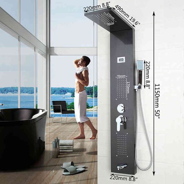 bathroom shower sets gray column w/ massage jets solid brass rainfall head w/hand sprayer faucet set faucets 4zps
bathroom shower sets gray column w/ massage jets solid brass rainfall head w/hand sprayer faucet set faucets 4zps