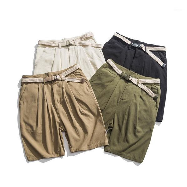 summer japanese tooling men's belt decoration retro washed american five-point loose casual shorts 29-34, White;black
summer japanese tooling men's belt decoration retro washed american five-point loose casual shorts 29-34, White;black
