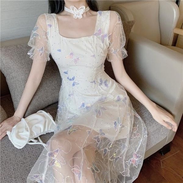 casual dresses square collar elegant women butterfly design chiffon kawaii beach party for females korean style summer 5r9j, Black;gray
casual dresses square collar elegant women butterfly design chiffon kawaii beach party for females korean style summer 5r9j, Black;gray