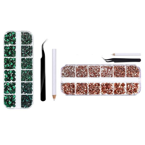 nail art decorations 2set flat back gems round crystal rhinestones with tweezer and picking pen for crafts diy green & rose gold, Silver;gold
nail art decorations 2set flat back gems round crystal rhinestones with tweezer and picking pen for crafts diy green & rose gold, Silver;gold