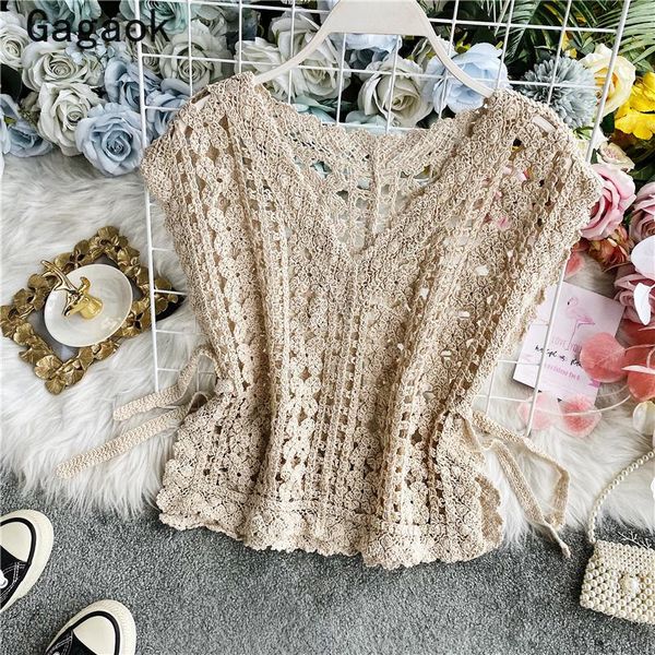 women's vests gagaok knitted vest women 2021 summer solid vintage hollow out v-neck sleeveless clothing loose casual wild fashion, Black;white
women's vests gagaok knitted vest women 2021 summer solid vintage hollow out v-neck sleeveless clothing loose casual wild fashion, Black;white