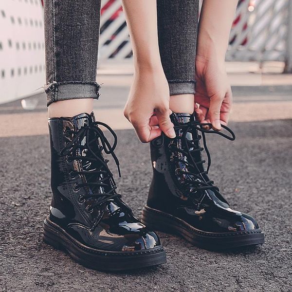 boots 2021 black ankle for women lace up platform patent leather woman winter non-slip short booties ladies
boots 2021 black ankle for women lace up platform patent leather woman winter non-slip short booties ladies