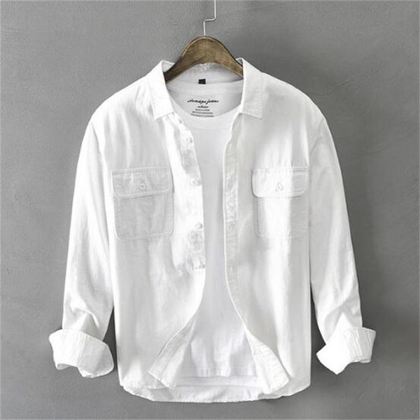 men's casual shirts 100% cotton white long sleeve shirt pure retro style button male office slim fit for social, White;black
men's casual shirts 100% cotton white long sleeve shirt pure retro style button male office slim fit for social, White;black