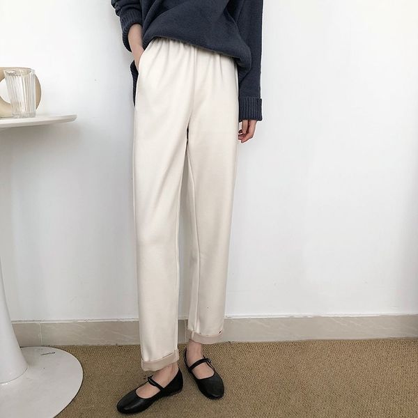 women's pants & capris hzirip all the casual games high-waisted pants chic straight velvet stylish minimalist thicken women's hbep, Black;white
women's pants & capris hzirip all the casual games high-waisted pants chic straight velvet stylish minimalist thicken women's hbep, Black;white
