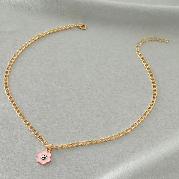 chains arrival hip hop gold chain jewelry necklace for women pink enamel flower ethnic yin yang pendant girls, Silver
chains arrival hip hop gold chain jewelry necklace for women pink enamel flower ethnic yin yang pendant girls, Silver