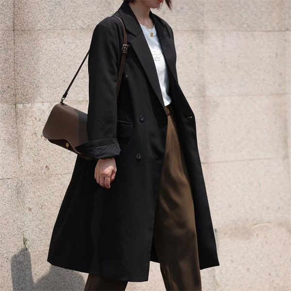women's trench coats 2021 autumn women coat blazer clothes black brown casaco feminino harajuku abrigo mujer long femme k048, Tan;black
women's trench coats 2021 autumn women coat blazer clothes black brown casaco feminino harajuku abrigo mujer long femme k048, Tan;black