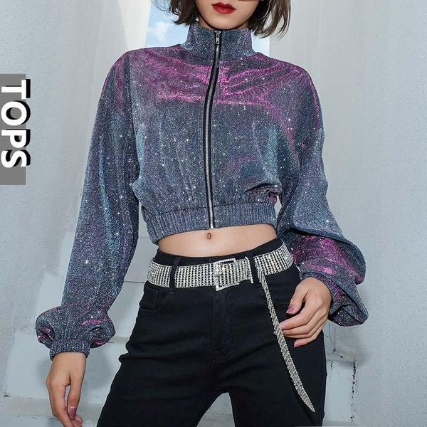 bling bright silk short coat women's high neck zipper puff sleeve sweater jazz hip hop dance costumes stage outfits sl4496 wear, Black;red
bling bright silk short coat women's high neck zipper puff sleeve sweater jazz hip hop dance costumes stage outfits sl4496 wear, Black;red