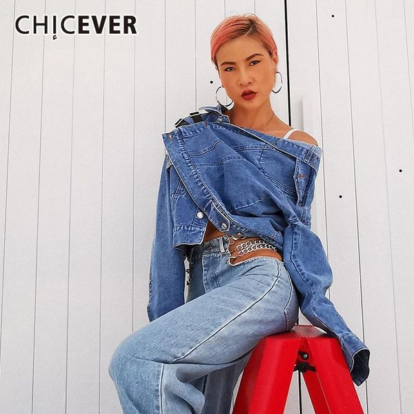 women's jackets chicever asymmetrical denim jacket for women alpel long sleeve irregular patchwork belt blue female 2021 spring clothin, Black;brown
women's jackets chicever asymmetrical denim jacket for women alpel long sleeve irregular patchwork belt blue female 2021 spring clothin, Black;brown