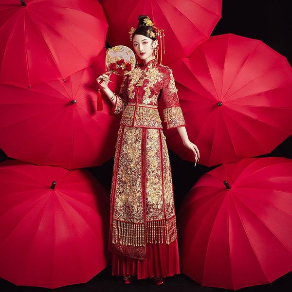 traditional women's marry clothes embroidery wedding bride chinese style cheongsam oversize 5xl ethnic clothing, Red
traditional women's marry clothes embroidery wedding bride chinese style cheongsam oversize 5xl ethnic clothing, Red