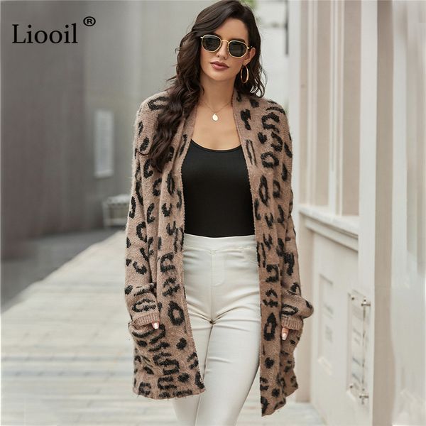 knits casual loose leopard print knit cardigan women long sleeve with pockets female autumn winter clothes knitwear coats, White
knits casual loose leopard print knit cardigan women long sleeve with pockets female autumn winter clothes knitwear coats, White