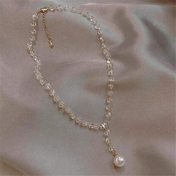simplicity design crystal pearl clavicle chain necklace elegant female party pendant choker fashion women's jewelry necklaces, Silver
simplicity design crystal pearl clavicle chain necklace elegant female party pendant choker fashion women's jewelry necklaces, Silver