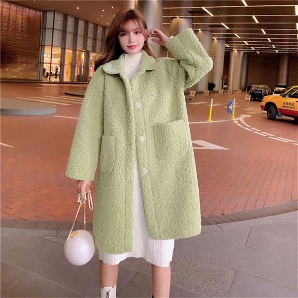 women's fur & faux ladies winter long thick windbreaker basic lapel wool coat girly young woman plush jacket outwear, Black
women's fur & faux ladies winter long thick windbreaker basic lapel wool coat girly young woman plush jacket outwear, Black