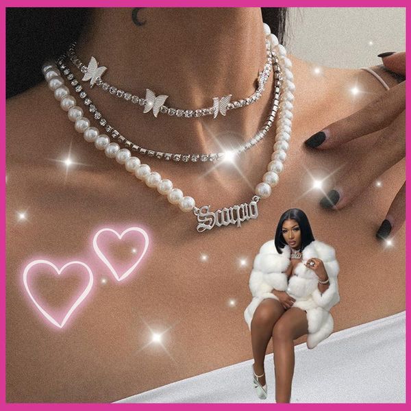 pendant necklaces vintage multi layer pearl butterfly letter necklace for women shiny charms y2k punk choker poster 90s jewelry, Silver
pendant necklaces vintage multi layer pearl butterfly letter necklace for women shiny charms y2k punk choker poster 90s jewelry, Silver