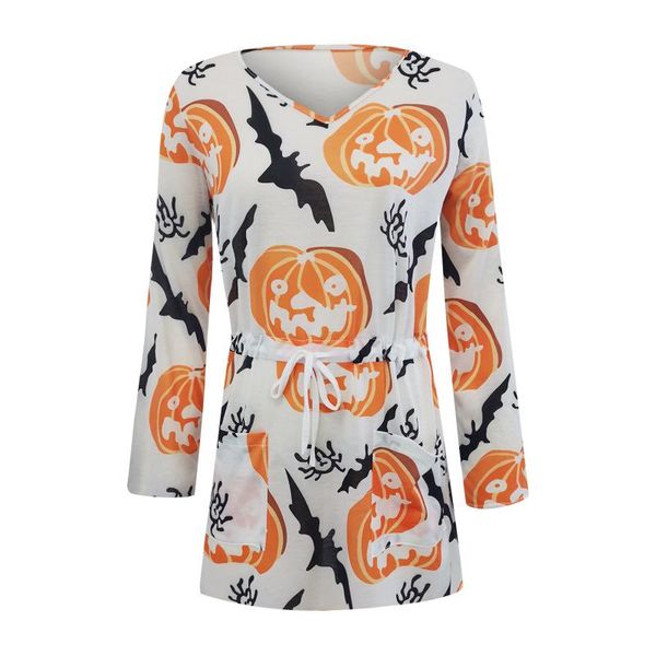 women's swimwear hirigin fashion women halloween dress cover pumpkin ghost print v-neck long sleeves drawstring waist skirt for ladies, White;black
women's swimwear hirigin fashion women halloween dress cover pumpkin ghost print v-neck long sleeves drawstring waist skirt for ladies, White;black