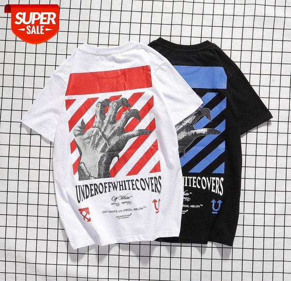 white ghost hand printed arrow short-sleeved cotton t-shirt tee for men and women #534u, White;black
white ghost hand printed arrow short-sleeved cotton t-shirt tee for men and women #534u, White;black