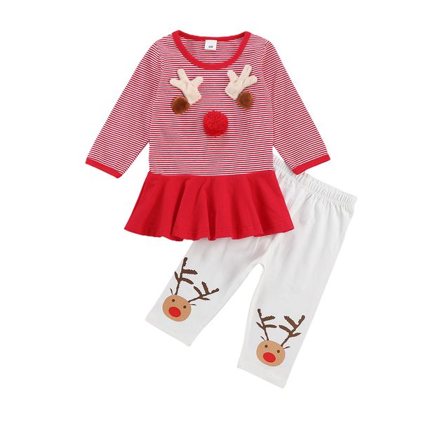 christmas newborn baby clothes sets xmas elk embroidery striped long sleeve t-shirt pants 2pcs, White
christmas newborn baby clothes sets xmas elk embroidery striped long sleeve t-shirt pants 2pcs, White