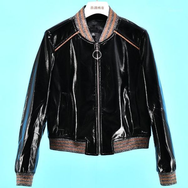 england locomotive style glossy shiny patent leather jacket female streetstyle great quality waterproof jackets f2007 women's & faux, Black
england locomotive style glossy shiny patent leather jacket female streetstyle great quality waterproof jackets f2007 women's & faux, Black
