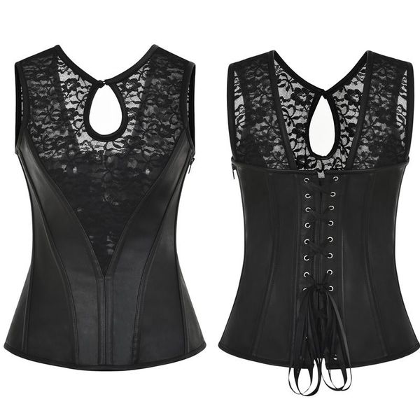 bustiers & corsets black lace patchwork leather steampunk waist trainer corset vest gothic up zipper side s-6xl plus size, Black;white
bustiers & corsets black lace patchwork leather steampunk waist trainer corset vest gothic up zipper side s-6xl plus size, Black;white
