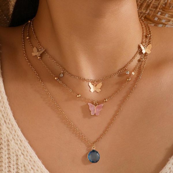 pendant necklaces huatang boho blue crystal butterfly necklace for women multilayer chains acrylic animal female jewelry gift, Silver
pendant necklaces huatang boho blue crystal butterfly necklace for women multilayer chains acrylic animal female jewelry gift, Silver