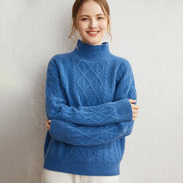 women's sweaters 21 autumn and winter half-high neck diamond sweater knitted pullover commuter twist loose all-match bottoming shirt, White;black
women's sweaters 21 autumn and winter half-high neck diamond sweater knitted pullover commuter twist loose all-match bottoming shirt, White;black