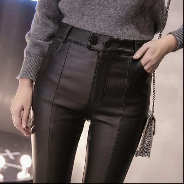 womens pant fall winter female pants women pu leather plus size warm high waist slim black pencil trousers, Black;white
womens pant fall winter female pants women pu leather plus size warm high waist slim black pencil trousers, Black;white