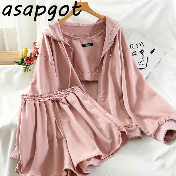 cotton short camisole long sleeve hooded hoodies zipper sweatshirts coat elastic waist shorts casual 3 piece sets fashion chic 210429, White
cotton short camisole long sleeve hooded hoodies zipper sweatshirts coat elastic waist shorts casual 3 piece sets fashion chic 210429, White
