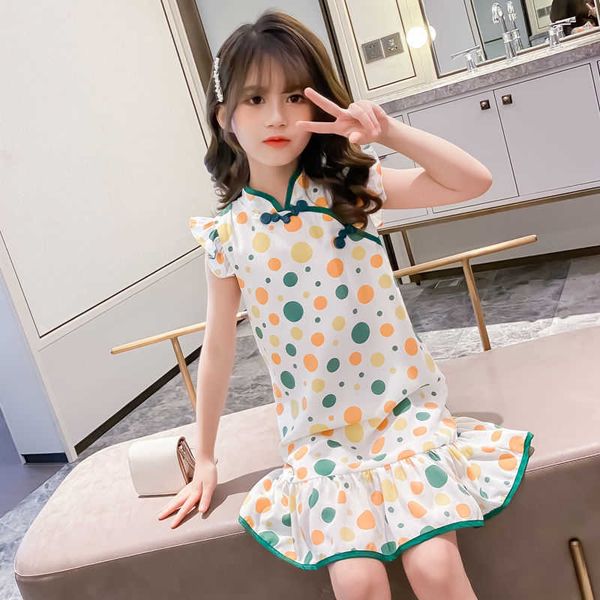 dress summer girls 2021 fashion girl baby chinese style retro cheongsam girls fashion dresses 2 children's clothing kids clothes, Red;yellow
dress summer girls 2021 fashion girl baby chinese style retro cheongsam girls fashion dresses 2 children's clothing kids clothes, Red;yellow
