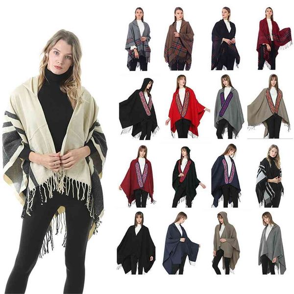 women hooded knit cloak fashion woman warm embroidery print scarf tassel cashmere poncho winter shawl blanket tta1739, Black
women hooded knit cloak fashion woman warm embroidery print scarf tassel cashmere poncho winter shawl blanket tta1739, Black