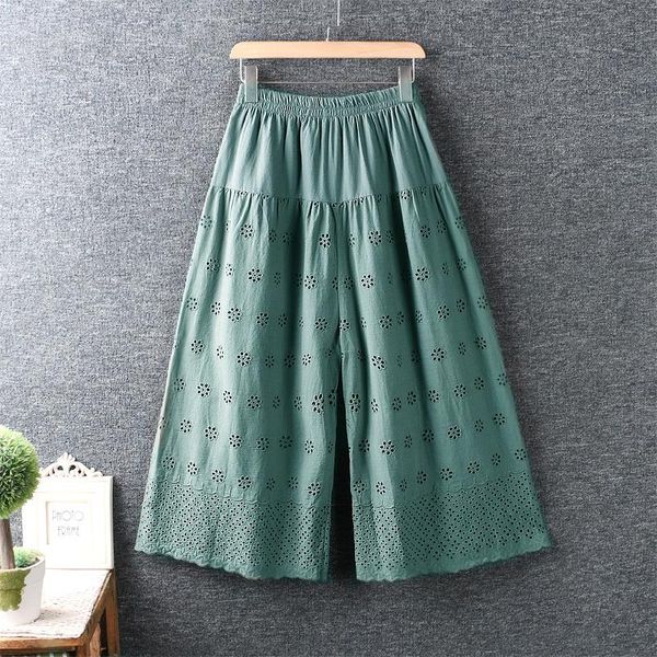 women's pants & capris summer women japan fresh elastic waist embroidered cotton linen loose wide leg, Black;white
women's pants & capris summer women japan fresh elastic waist embroidered cotton linen loose wide leg, Black;white