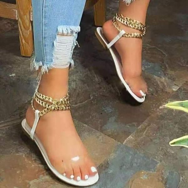large size sandals women 2021 flat bottom round toe metal chain transparent outer wear beach, Black
large size sandals women 2021 flat bottom round toe metal chain transparent outer wear beach, Black