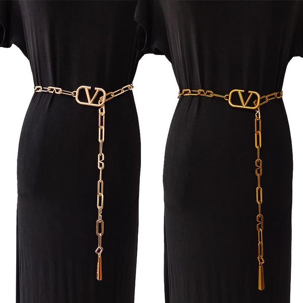 belts designer long tassel chain v letter waist european and temperament retro pendant ladies belt, Black;brown
belts designer long tassel chain v letter waist european and temperament retro pendant ladies belt, Black;brown
