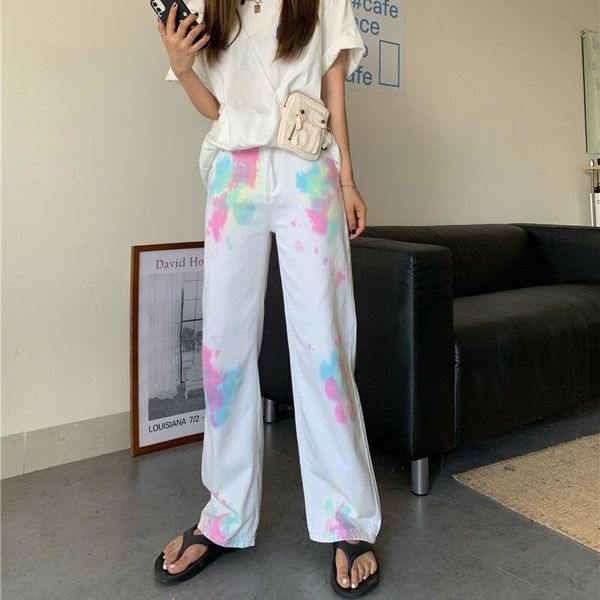 women's jeans personality printed straight pants relaxed casual versatile slim increase size wide leg, Blue
women's jeans personality printed straight pants relaxed casual versatile slim increase size wide leg, Blue