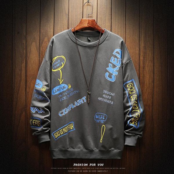 men's hoodies & sweatshirts spring trendy men sweatshirt stitching loose big long-sleeved round neck, Black
men's hoodies & sweatshirts spring trendy men sweatshirt stitching loose big long-sleeved round neck, Black