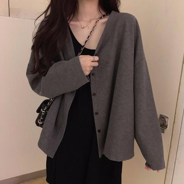 women's knits & tees early autumn 2021 korean loose v-neck lazy style casual long sleeve thin coat, White
women's knits & tees early autumn 2021 korean loose v-neck lazy style casual long sleeve thin coat, White