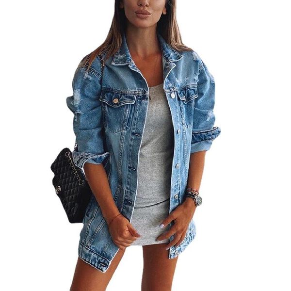 women's jackets donsignet denim jacket women autumn winter long sleeve turn-down collar ripped casual womens, Black;brown
women's jackets donsignet denim jacket women autumn winter long sleeve turn-down collar ripped casual womens, Black;brown