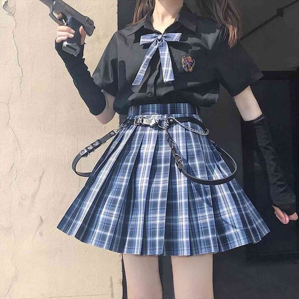 skirt and two piece women tracksuits set blouses korean harajuku shirt black jk high waist mini plaid skirts suits, Gray
skirt and two piece women tracksuits set blouses korean harajuku shirt black jk high waist mini plaid skirts suits, Gray
