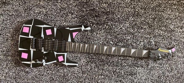super rare fernandes adrian vandenberg signature electric guitar model 1986 squares graphics, floyd rose tremolo bridge, black hardware, hss
super rare fernandes adrian vandenberg signature electric guitar model 1986 squares graphics, floyd rose tremolo bridge, black hardware, hss