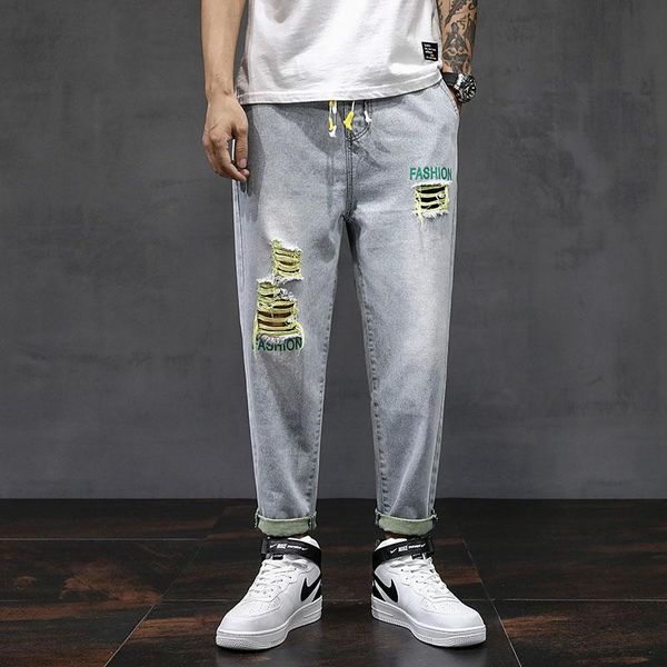 men's jeans 2021 hip hop cargo pants imitate elastic harun joggers gray trousers in spring and summer 27-36, Blue
men's jeans 2021 hip hop cargo pants imitate elastic harun joggers gray trousers in spring and summer 27-36, Blue