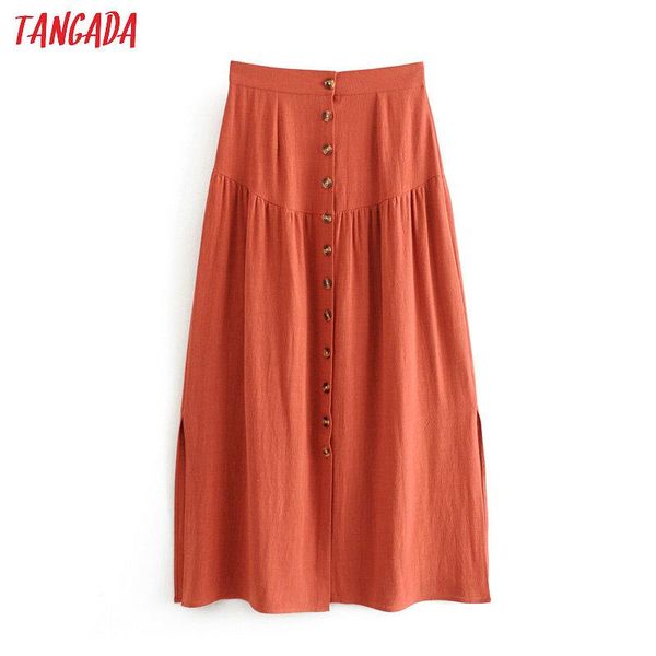 tangada women orange cotton midi skirt faldas mujer vintage buttons 2021 summer ladies elegant chic mid calf skirts 3p03, Black
tangada women orange cotton midi skirt faldas mujer vintage buttons 2021 summer ladies elegant chic mid calf skirts 3p03, Black