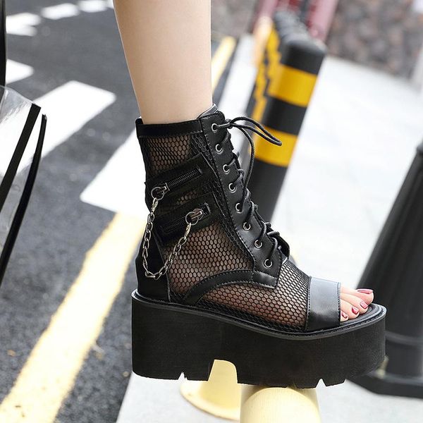 thick bottom mesh lace up platform chain summer shoes sandals open toe comfy black fashion dress
thick bottom mesh lace up platform chain summer shoes sandals open toe comfy black fashion dress