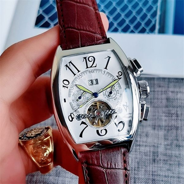 2-2men automatic mechanical watches tourbillon date monte luxury designer stainless steel dial leather strap watch sports business, Slivery;brown
2-2men automatic mechanical watches tourbillon date monte luxury designer stainless steel dial leather strap watch sports business, Slivery;brown