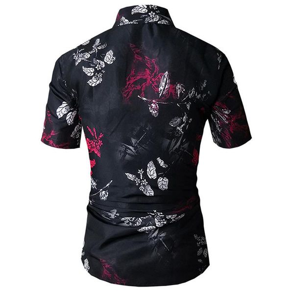 men's casual shirts summer for men short sleeved mens printed turn down collar, White;black
men's casual shirts summer for men short sleeved mens printed turn down collar, White;black