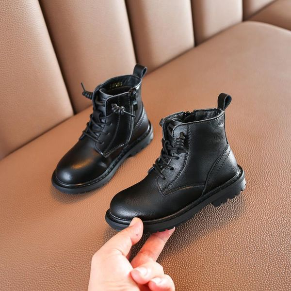 boots comfortable autumn and winter girls genuine leather student soft black children' shoes, Black;grey
boots comfortable autumn and winter girls genuine leather student soft black children' shoes, Black;grey