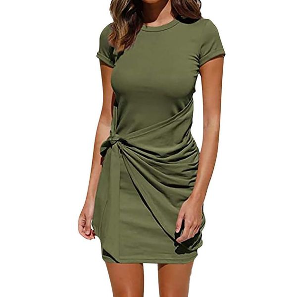 dress women's summer casual solid color short sleeve round neck tight-fitting vestidos de mujer dresses, Black;gray
dress women's summer casual solid color short sleeve round neck tight-fitting vestidos de mujer dresses, Black;gray