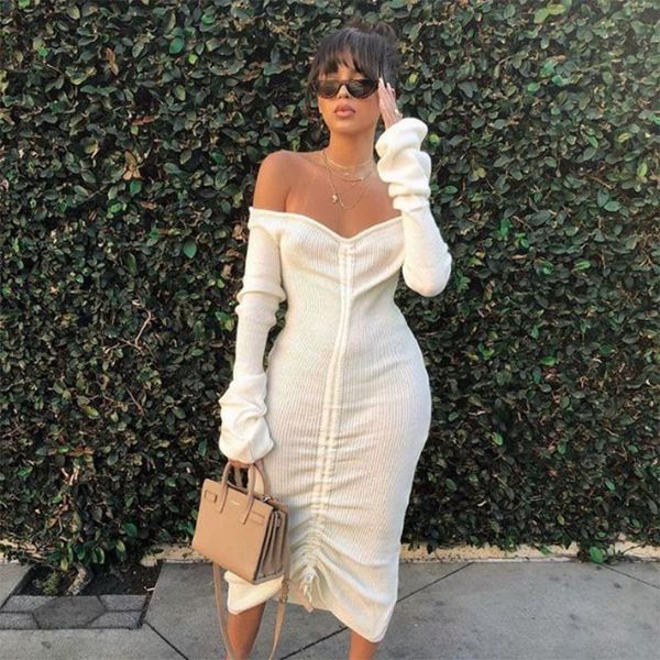 casual dresses white off shoulder woman party night strapless long sleeve midi autumn winter laides fashion plus size, Black;gray
casual dresses white off shoulder woman party night strapless long sleeve midi autumn winter laides fashion plus size, Black;gray