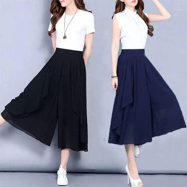women's pants & capris chiffon slim half length wide leg skirt thin elastic high waist large loose casual, Black;white
women's pants & capris chiffon slim half length wide leg skirt thin elastic high waist large loose casual, Black;white