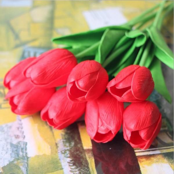 

decorative flowers & wreaths artificial tulip flower pu wedding home decor bouquet fake e7