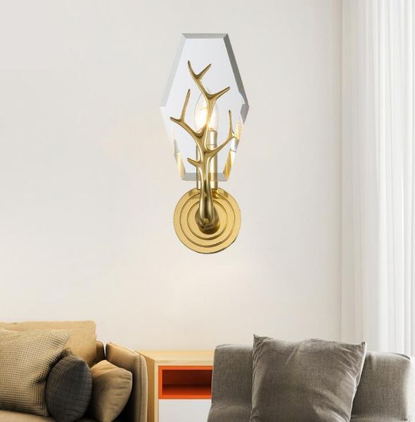 wall lamp crystal designer all-copper transparent living room american copper antler
wall lamp crystal designer all-copper transparent living room american copper antler