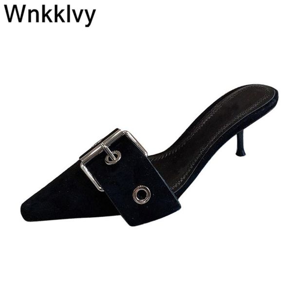 slippers summer dress shoes belt buckled real leather pointed toe kitten heel muellers sandals runway women 2021 sandalias, Black
slippers summer dress shoes belt buckled real leather pointed toe kitten heel muellers sandals runway women 2021 sandalias, Black