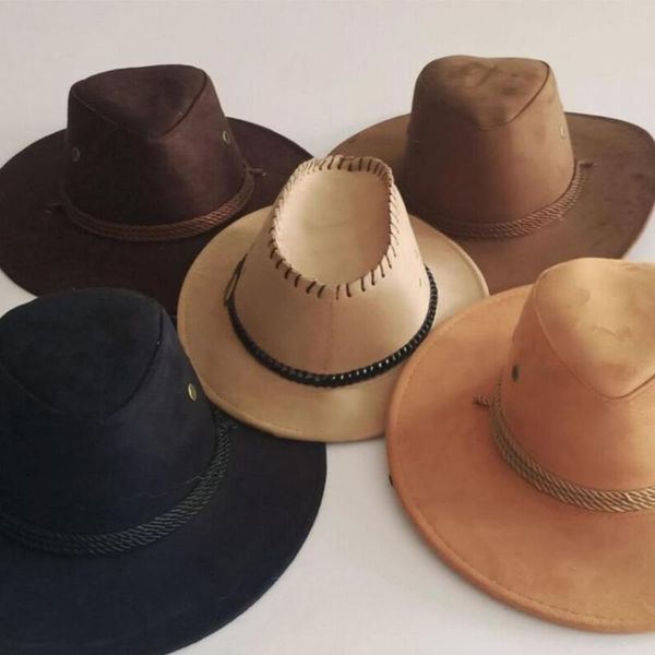 wide brim hats western men's rider hat deerskin fleece cowboy large windproof sand skin rope decoration accessories, Blue;gray
wide brim hats western men's rider hat deerskin fleece cowboy large windproof sand skin rope decoration accessories, Blue;gray